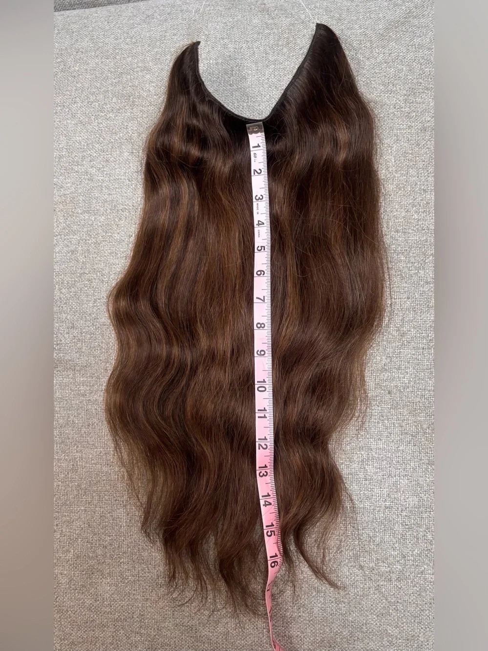 Hair halo made of 💯 virgin human hair (18”) Invisible Weft